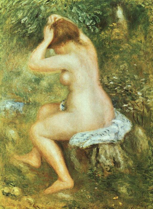 Pierre Renoir Baigneuse se Coiffant Norge oil painting art